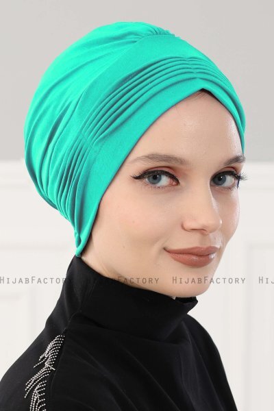 Linda - Turbante De Algodón Turquesa - Ayse Turban