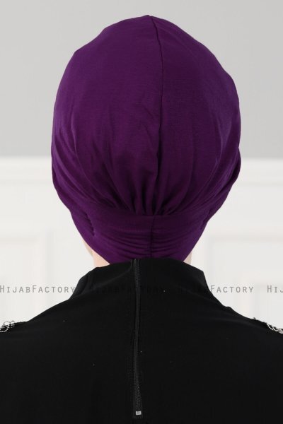 Linda - Turbante De Algodón Púrpura - Ayse Turban