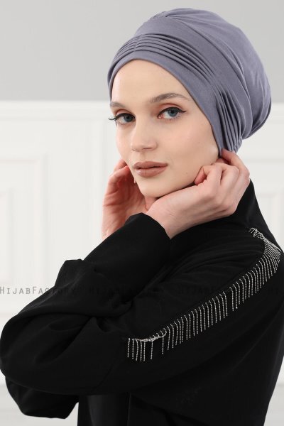 Linda - Turbante De Algodón Gris - Ayse Turban