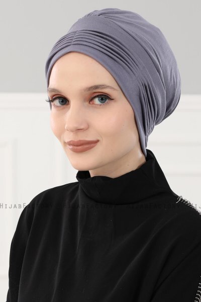 Linda - Turbante De Algodón Gris - Ayse Turban