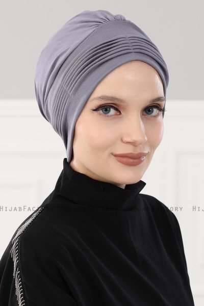 Linda - Turbante De Algodón Gris - Ayse Turban