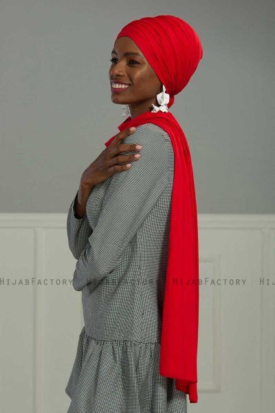 Rebecca - Turbante De Algodón Rojo - Ayse Turban