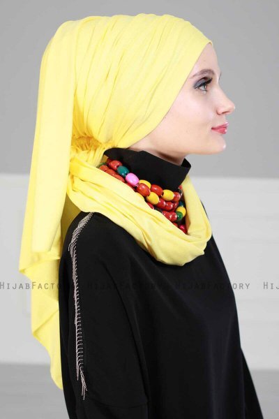 Rebecca - Turbante De Algodón Amarillo - Ayse Turban