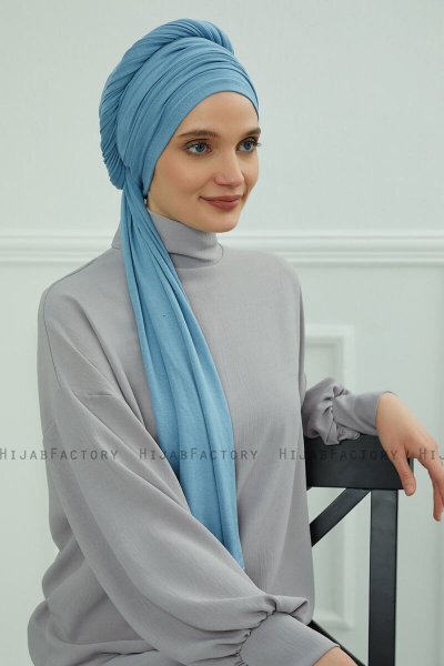 Rebecca - Turbante De Algodón Sky Blue