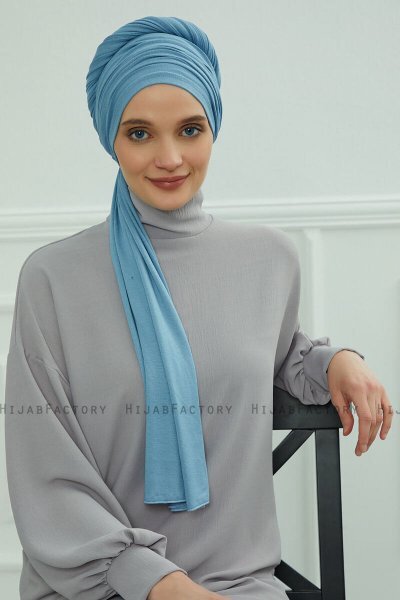 Rebecca - Turbante De Algodón Sky Blue