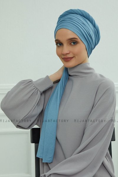 Rebecca - Turbante De Algodón Sky Blue