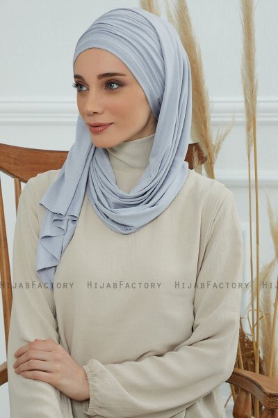Rebecca - Turbante De Algodón Gris Claro
