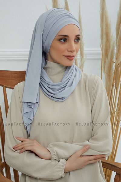 Rebecca - Turbante De Algodón Gris Claro