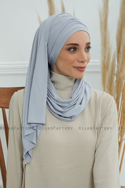 Rebecca - Turbante De Algodón Gris Claro