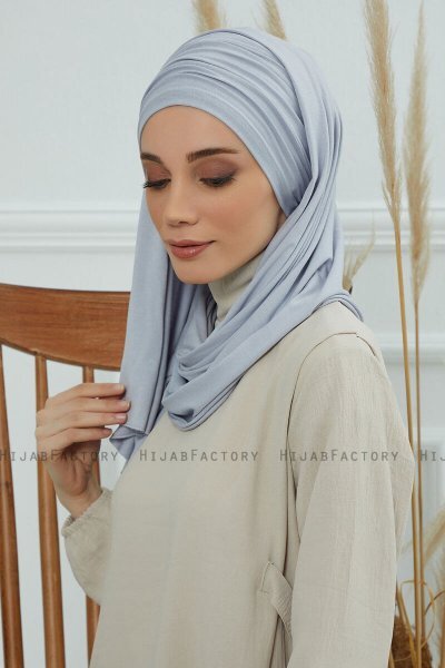 Rebecca - Turbante De Algodón Gris Claro