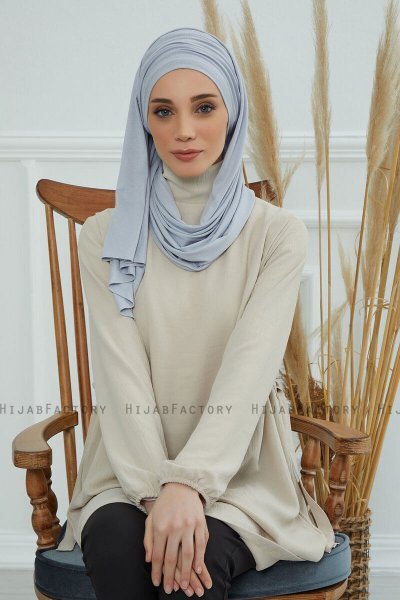 Rebecca - Turbante De Algodón Gris Claro