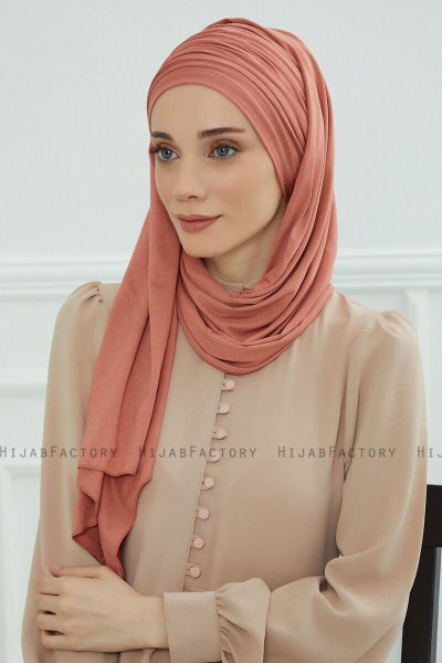 Rebecca - Turbante De Algodón Salmón