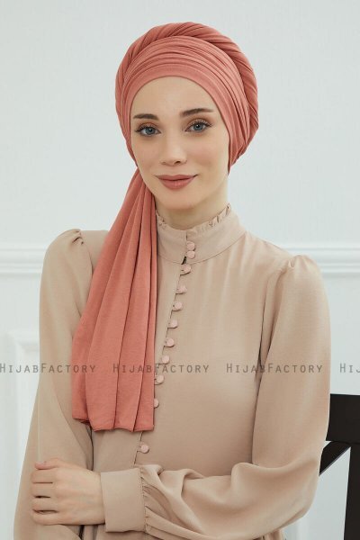 Rebecca - Turbante De Algodón Salmón