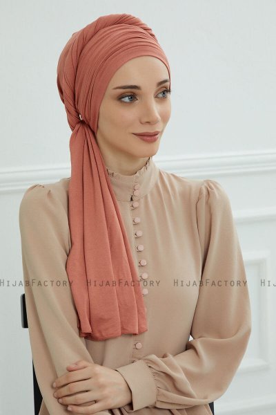 Rebecca - Turbante De Algodón Salmón