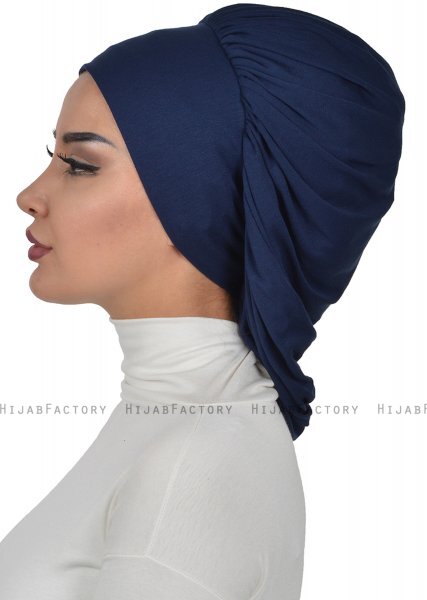 Isabella - Turbante De Algodón Azul Marino - Ayse Turban