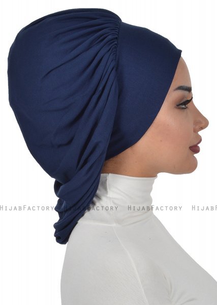Isabella - Turbante De Algodón Azul Marino - Ayse Turban