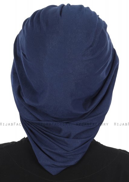 Isabella - Turbante De Algodón Azul Marino - Ayse Turban