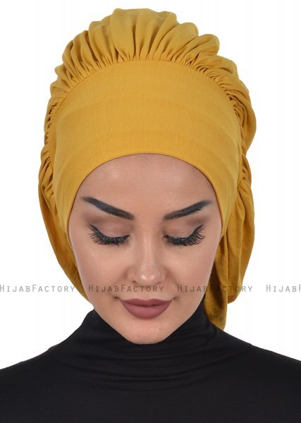 Isabella - Turbante De Algodón Mostaza - Ayse Turban