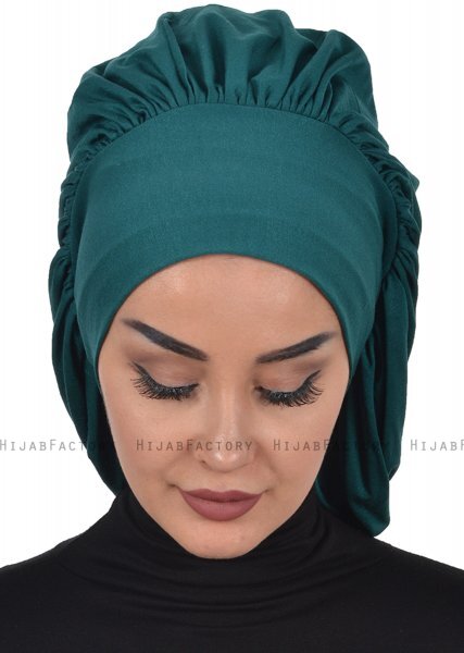 Isabella - Turbante De Algodón Verde Oscuro - Ayse Turban