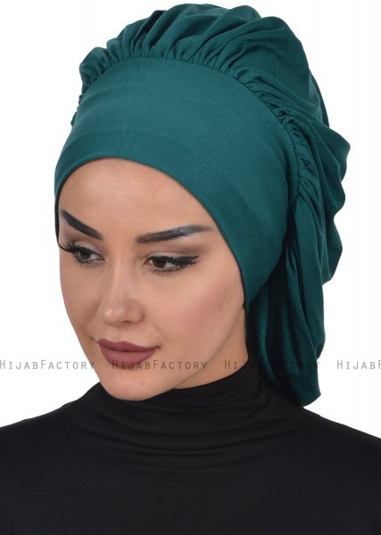 Isabella - Turbante De Algodón Verde Oscuro - Ayse Turban