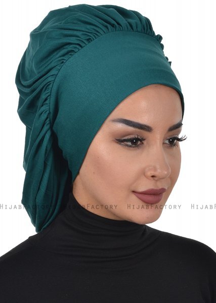 Isabella - Turbante De Algodón Verde Oscuro - Ayse Turban