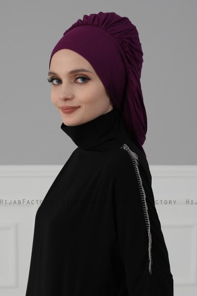 Isabella - Turbante De Algodón Púrpura - Ayse Turban