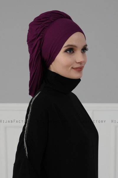 Isabella - Turbante De Algodón Púrpura - Ayse Turban