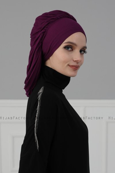Isabella - Turbante De Algodón Púrpura - Ayse Turban