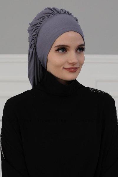 Isabella - Turbante De Algodón Gris - Ayse Turban