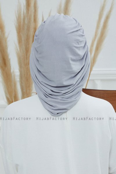 Isabella - Turbante De Algodón Gris Claro