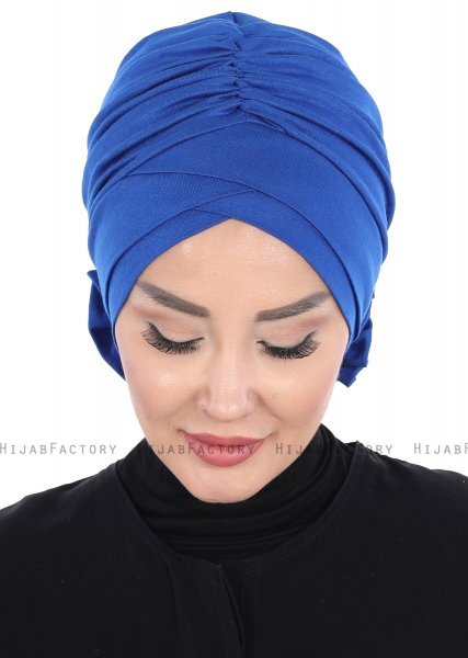 Elisabeth - Turbante De Algodón Azul