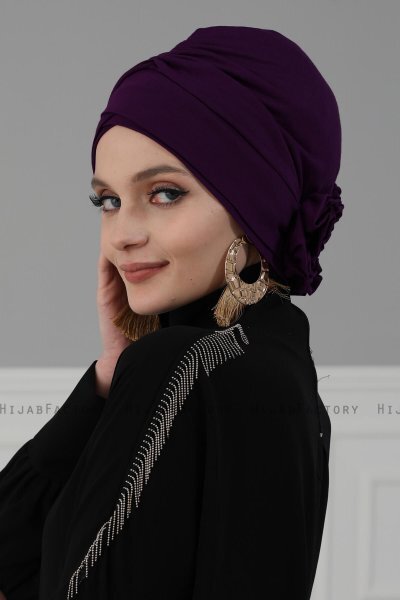 Elisabeth - Turbante De Algodón Púrpura