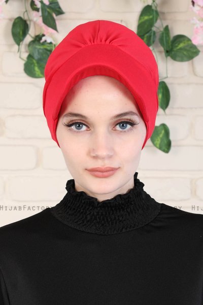 Sandra - Turbante De Algodón Rojo - Ayse Turban