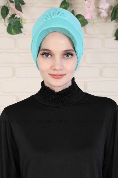 Sandra - Turbante De Algodón Turquesa - Ayse Turban