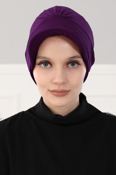 Sandra - Turbante De Algodón Púrpura - Ayse Turban