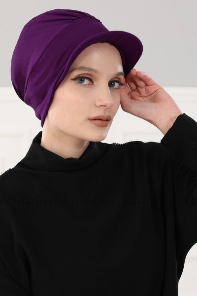 Sandra - Turbante De Algodón Púrpura - Ayse Turban