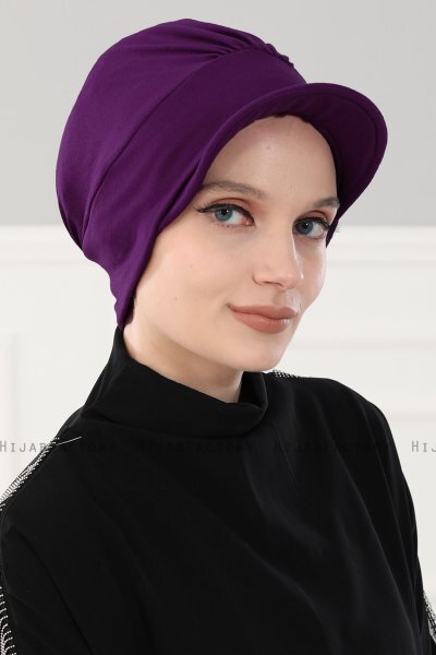 Sandra - Turbante De Algodón Púrpura - Ayse Turban