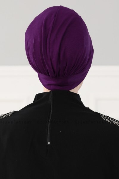 Sandra - Turbante De Algodón Púrpura - Ayse Turban