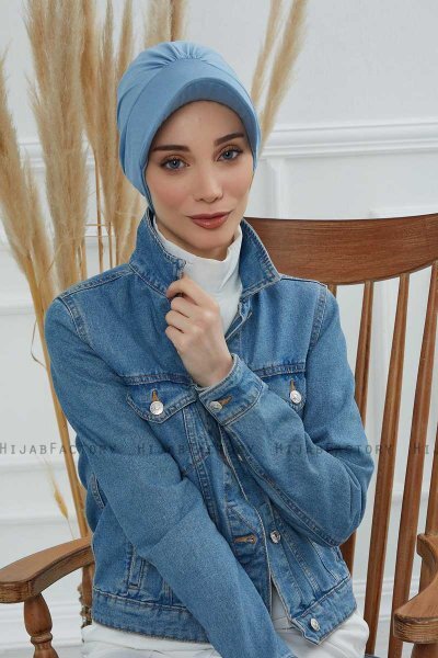 Sandra - Turbante De Algodón Sky Blue