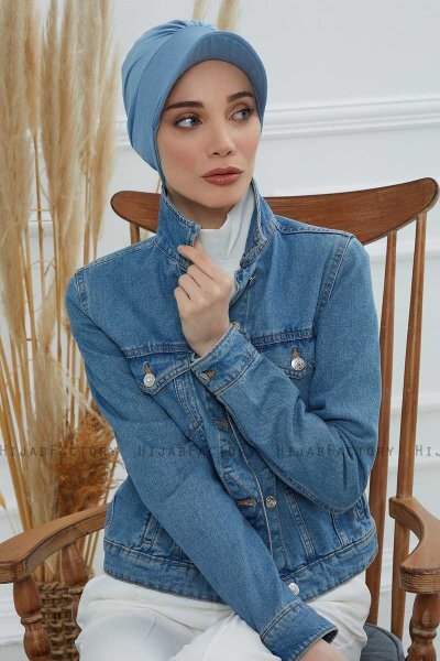 Sandra - Turbante De Algodón Sky Blue