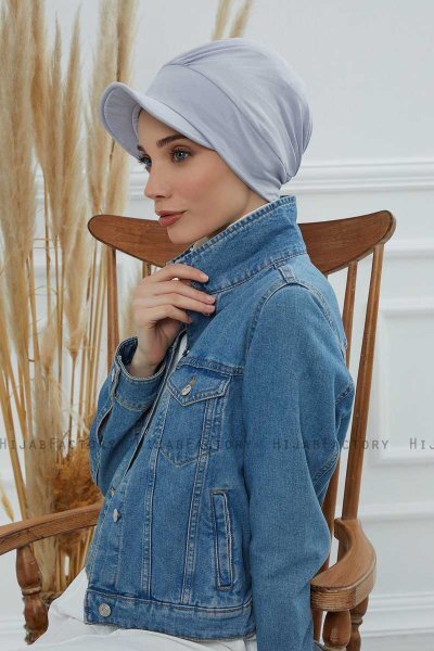 Sandra - Turbante De Algodón Gris Claro