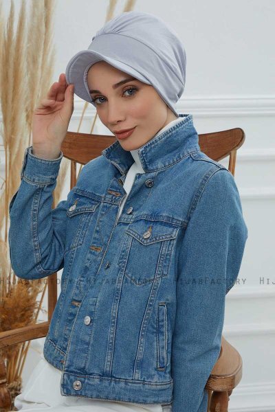 Sandra - Turbante De Algodón Gris Claro