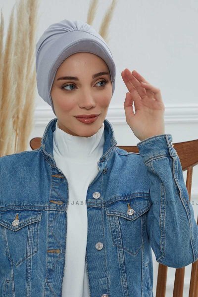 Sandra - Turbante De Algodón Gris Claro