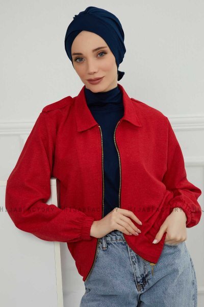 Ellie - Turbante De Algodón Azul Marino