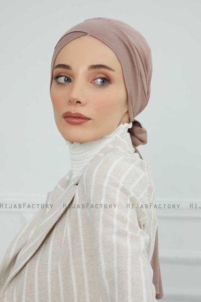 Ellie - Turbante De Algodón Taupe