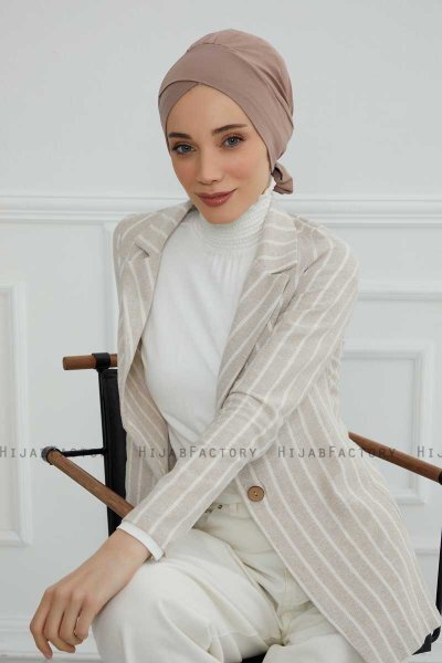 Ellie - Turbante De Algodón Taupe