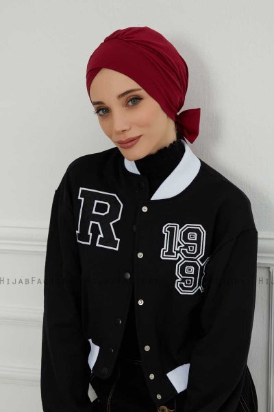 Ellie - Turbante De Algodón Burdeos