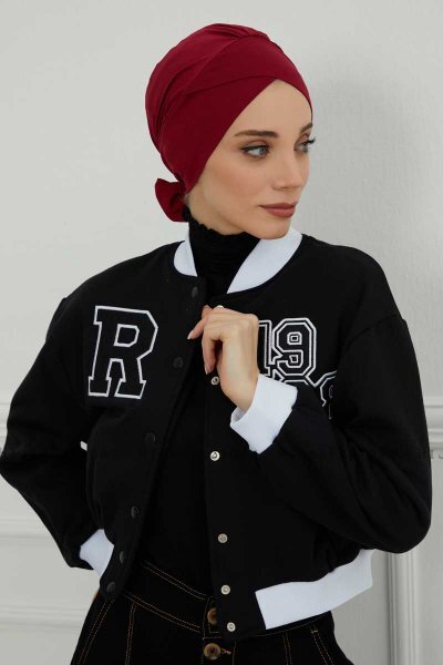 Ellie - Turbante De Algodón Burdeos