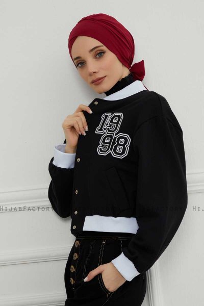 Ellie - Turbante De Algodón Burdeos