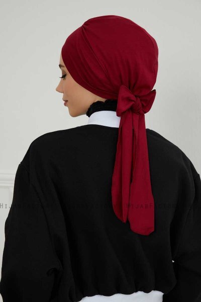 Ellie - Turbante De Algodón Burdeos